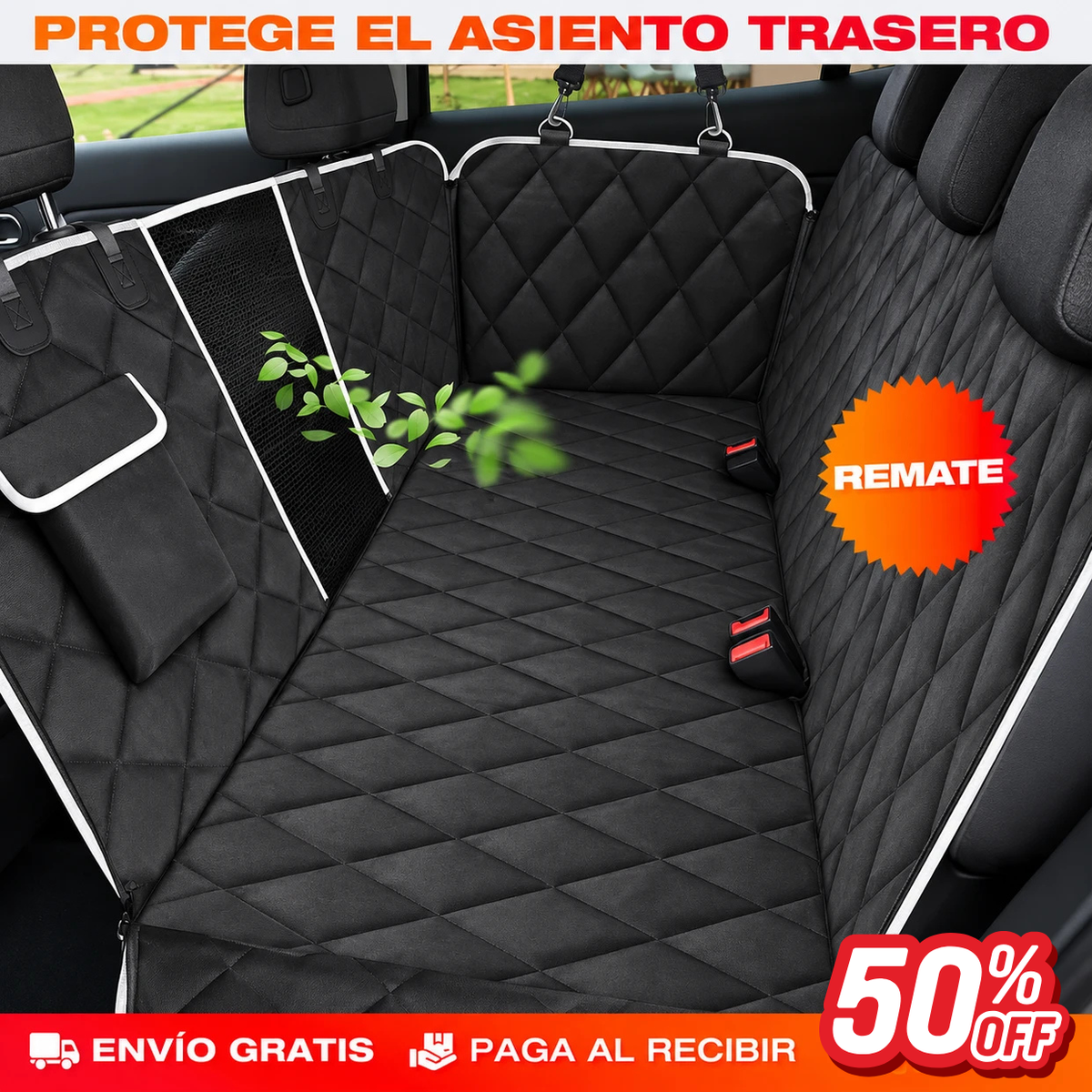 Funda Protectora de Carro para Mascotas - El perro se sube y el asiento
