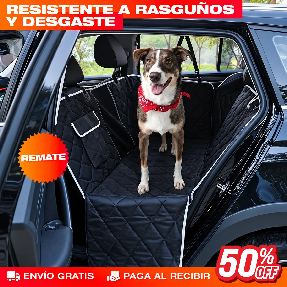 Funda Protectora de Carro para Mascotas - El perro se sube y el asiento