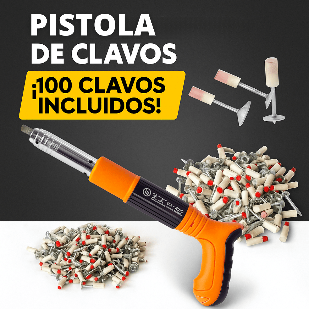 ClavoForce – Pistola de Clavos + 100 Unidades Incluidas - [PROMOCIÓN DISPONIBLE SOLO HOY]
