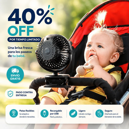 Ventilador Portátil para Coche y Cuna - Frescura adaptable - Imagen 1