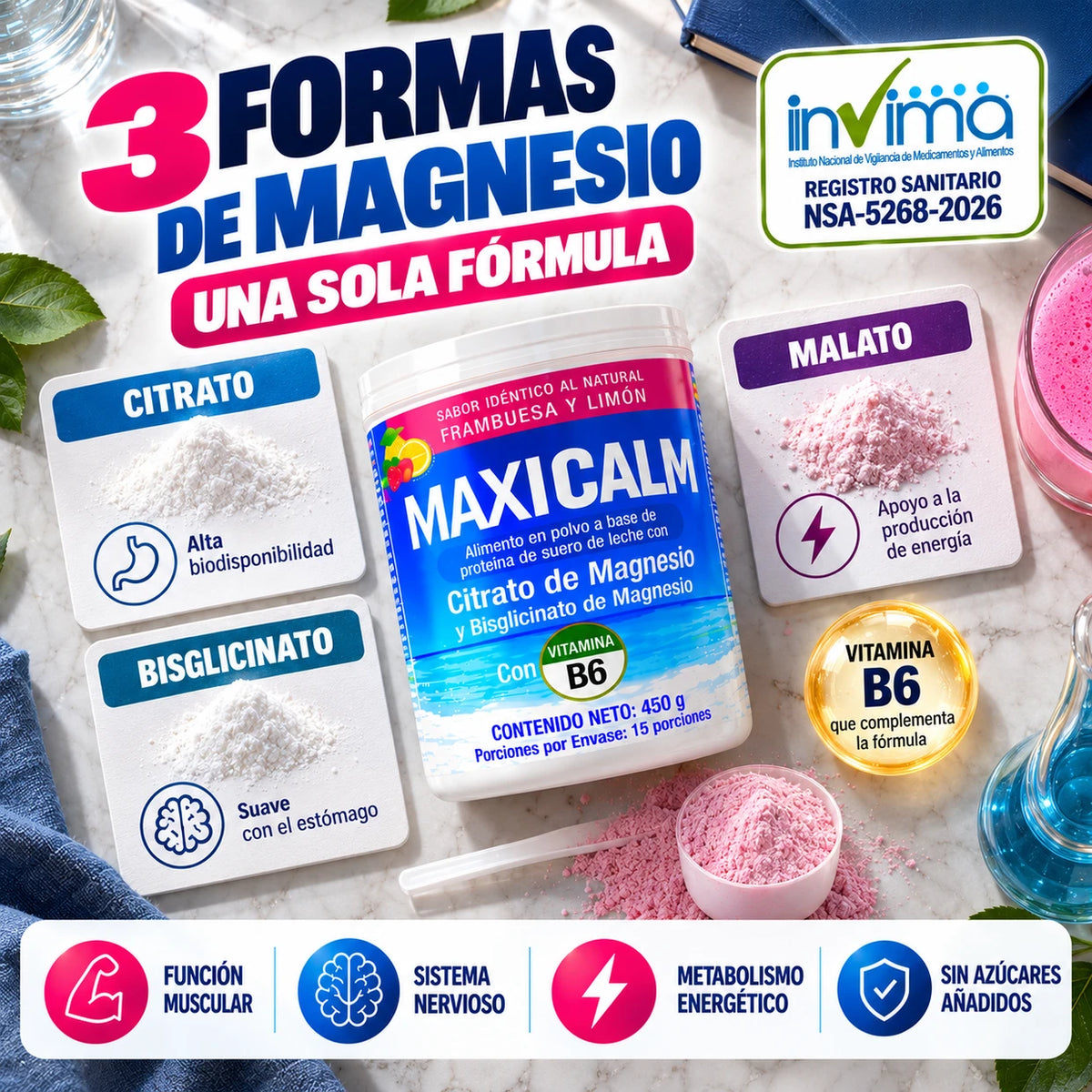 Suplemento de Magnesio Maxi Calm - Para tu bienestar diario - Imagen 1