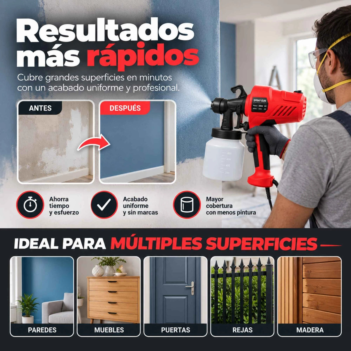 Pistola Eléctrica PaintPro - Acabado profesional sin esfuerzo - Imagen 6